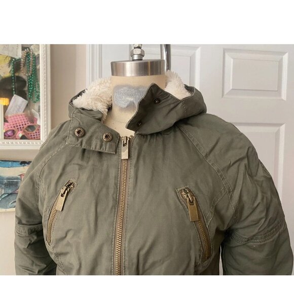 AMERICAN Rag Surplus Cotton Fur Lined Drawstring Hood Surplus Jacket *XS* B92 - Picture 2 of 8